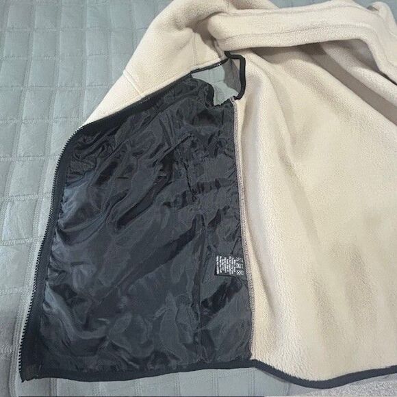 Kathmandu Polartec Climate Control Y2K Men M Tan Black Trim Zip Up Fleece Vest - Picture 12 of 12